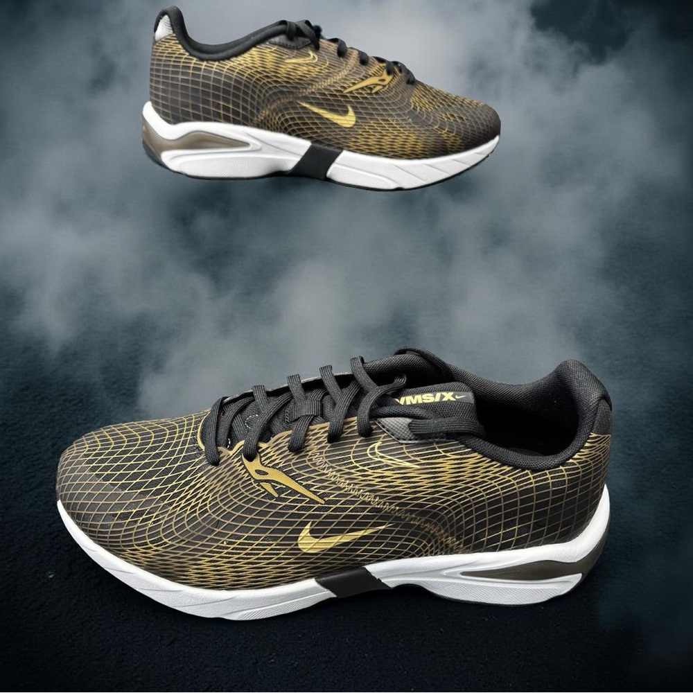 Nike Ghoswift Mens 12 Black Metallic Gold White Running Sneakers BNIB Training